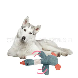 Brinquedo de pelúcia para cachorro de estimação, boneco de cachorro com som de ganso selvagem, boneco de dinossauro de veludo cotelê mordida, atacado de fábrica