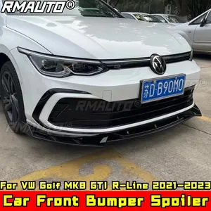 Kit carrosserie pour VW Golf MK8 GTI R-Line 2021-2023, diffuseur de pare-chocs avant, aspect fibre de carbone, style combat, protection de pare-chocs, accessoires de voiture - Product Image 1
