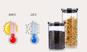 Hermético en vidrio de borosilicato, frascos con tapa de acero inoxidable granos recipiente de almacenamiento de contenedores para té, café al por mayor - Product Image 4