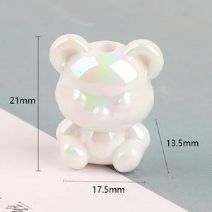 <b>Color</b> Cute Bear Beaded Bracelet Necklace Handmade DIY Cartoon Bear Mobile Phone Chain Accessories Loose Beads - Product Image 2