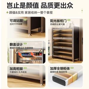 Meuble à chaussures en acier multi-niveaux grande capacité anti-poussière avec porte relevable pour entrée de maison - Product Image 5