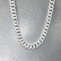 Chaîne cubaine en moissanite VVS de 10 mm en gros, entièrement sertie, en argent 925, bijoux hip-hop, passe le testeur de diamant pour collier