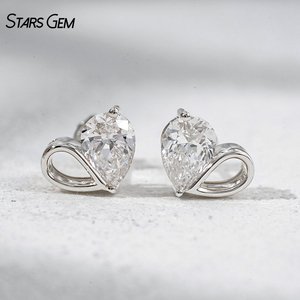 Lab Diamond <b>Earrings</b> 10K Gold Pear Cut 1.35CTW DEF Color VS Clarity Lab Grown Diamond Stone <b>Stud</b> <b>Earrings</b> - Product Image 6