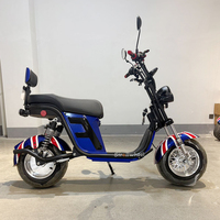 Skuter Listrik Baterai Lithium 60V EEC COC 2000w Ban Lebar City Coco E-chopper Sepeda Motor