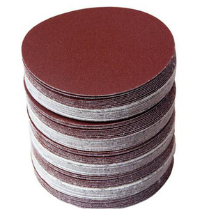 Disques abrasifs floqués rouges 4 pouces 100 mm sur base papier auto-adhésive pour le polissage automobile, le mobilier et les industries métallurgiques - Product Image 1