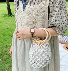 Spiaggia di modo di <span class=keywords><strong>Cotone</strong></span> Fatta A Mano Macrame Tote Crochet Della <span class=keywords><strong>Borsa</strong></span> Disegni borse da donna - Product Image 5