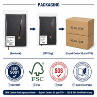 Carnet à couverture rigide A5 en cuir végétalien PU grainé froissé avec logo personnalisé, reliure cousue, 100 feuilles, bande or rose, vente en gros, OEM, idéal pour cadeau