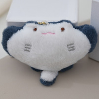 Porte-clés en peluche d'organismes marins mignons : crabe, raie, poisson, pieuvre, dragon de dessin animé, jouets en peluche amusants pour enfants