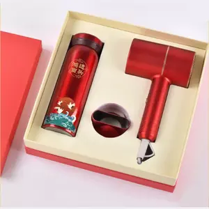 New Designed Chinese style water bottle Hot Sale tumbler Portable Gift Set with Stainless Steel Vacuum cup and Hair Dryer souvenirs