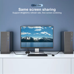 JustLink 2 vías 8K <span class=keywords><strong>USB</strong></span> <span class=keywords><strong>C</strong></span> <span class=keywords><strong>KVM</strong></span> Switch 4K 120Hz PD 100W 10Gbps Transferencia de datos 8K 30Hz <span class=keywords><strong>USB</strong></span> 3,1 Tipo <span class=keywords><strong>C</strong></span> Cable divisor Aleación de aluminio - Product Image 4