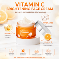 Krim Pelembap Peremajaan Kulit, Pencerah, Pemutih, Anti-Penuaan dengan Niacinamide, Vitamin C, dan Gold Stamping untuk Semua Jenis Kulit