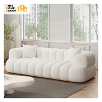 Tela blanca nórdica, tecnología de 4 plazas, sofá de tela, sala de estar, tres teclas de Piano Catproof, sofá Caterpillar, muebles para el hogar Linsy