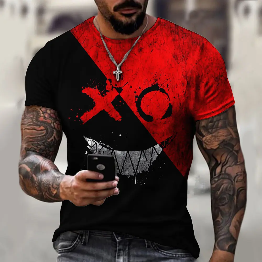 fashion digital printing streetwear graphic t-shirts plus size 3d printed t shirt for man