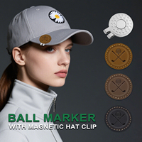 Marqueur de balle de golf personnalisé aimant de réfrigérateur laser aimant de réfrigérateur marqueur de balle de golf en cuir véritable pour gravure