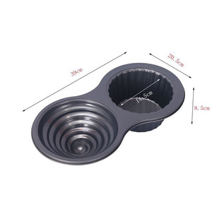 MIXWARES Pala para Pizza Gigante de Acero al Carbono de Alta Resistencia Antiadherente Negra/Dorada, <span class=keywords><strong>Molde</strong></span> para Pastel de 2 Tazas, Herramienta de Horneado Gigante Apta para Microondas - Product Image 2