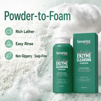 Nouveau produit 50g 75g Poudre nettoyante enzymatique douce pour l'exfoliation du visage et du corps avec enzyme de riz, papaïne, bromélaïne Marque privée