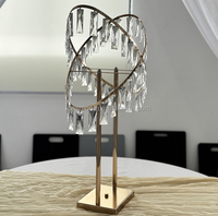 Nouveau centre de table en or SMS pour mariage, support de fleurs en cristal pour la décoration de table d'événements de mariage