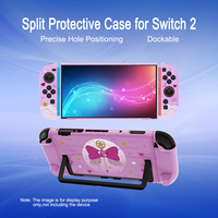 Ensemble de coques rigides en PC avec poignées incurvées et cadre central pour Joy-Con à motif mignon et féminin pour Nintendo Switch 2, accessoires de jeu