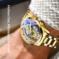 Reloj de Cuarzo para Hombre, Doble Cara, Transparente, con Diseño Hueco, Totalmente Automático, 42mm, 10mm, Acero Inoxidable, Resistente al Agua, Luminoso, Estilo Ejecutivo