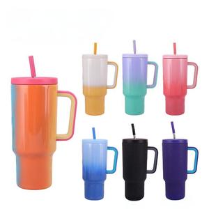 Reawyou 40Oz Đôi Tường Thép Không Gỉ Du Lịch Cốc Biểu Tượng Tùy Chỉnh Cầu Vồng Gradient Sơn Bán Buôn Với Xử Lý - Product Image 2