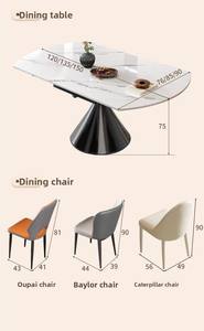 Table et chaises de salle à manger en pierre frittée, style moderne et simple, vente en gros d'usine - Product Image 6