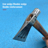 Hache Tomahawk en acier inoxydable forgé avec manche en bois, logo personnalisé Hongrui, outil de survie portable pour le camping en plein air