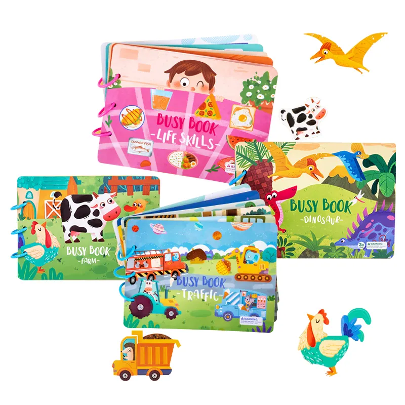 Hot sale Baby busy books educational toys kids learning activities sensory animal farm activity book toddlers montessori