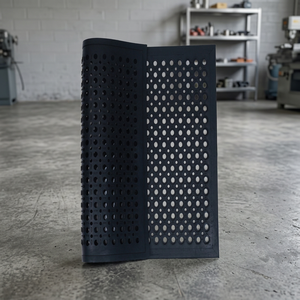 Best-Selling Modern Indian Made Thick Non-Slip Eco-Friendly Rubber Door <b>Mat</b> Hollow <b>Mat</b> Design 60X90CM Black for <b>Kitchen</b> Bathroom - Product Image 2