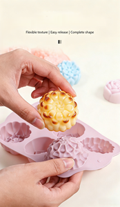 Moule à gâteau en silicone antiadhésif à 6 cavités, motif rose, de qualité alimentaire, réutilisable, mignon, magnétique, pour chocolat, bonbons et glaçons DIY - Product Image 3