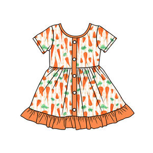 Conjuntos de Ropa Casual para Bebé Niño con Estampado de Zanahoria de Pascua, Pelele Tipo Burbuja para Niños Pequeños, Vestido Infantil, Combinación para Hermanos, Algodón al por Mayor - Product Image 6