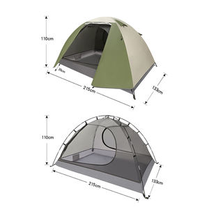 Tente de <span class=keywords><strong>camping</strong></span> E-RIKE imperméable et résistante à la pluie PU3000mm pour 2 personnes, ultralégère, avec structure en fibre de verre, pliage automatique, pour la randonnée en plein air - Product Image 2