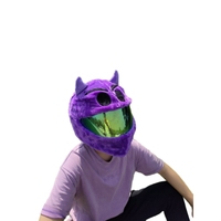 Vente chaude en peluche dessin animé moto casque couverture plein visage protection Cool équitation accessoires Style drôle