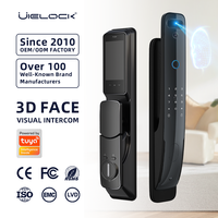 Cerradura Inteligente para el Hogar UIELOCK QA70 con Reconocimiento Facial 3D, Huella Dactilar, para Puerta de Madera y Aluminio, Acceso Remoto por WIFI Tuya, Datos en la Nube, para Apartamentos y Oficinas