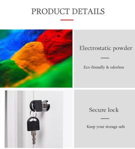 Casier en acier à 2 portes à prix avantageux, porte à battants, armoire en métal pour l'école et la salle de sport, avec serrure pour le rangement des sacs d'école - Product Image 2