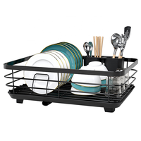 Étagère de rangement multifonctionnelle à une couche pour assiettes de cuisine avec égouttoir