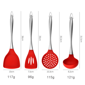 Ensemble d'ustensiles de cuisine en <span class=keywords><strong>silicone</strong></span> de haute qualité avec poignée en acier inoxydable - Product Image 6