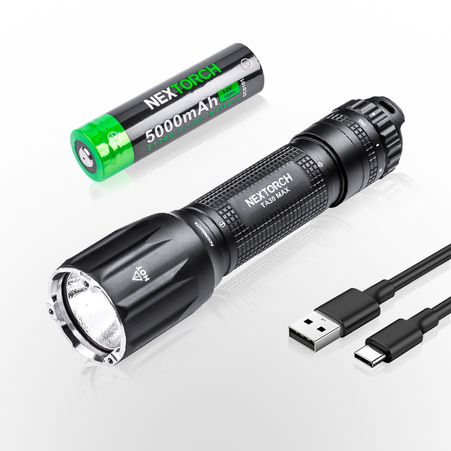 TA30 MAX Rechargeable Tactical LED Flashlight Super Bright for Self Defense IP68 Rated Personal Defense Equipment & Gadgets