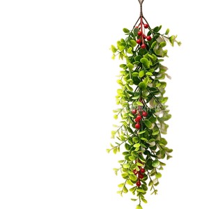 Jiehui Artificial Eucalyptus Vine With Red Berries 60cm <b>Wall</b> Hanging Decoration For Christmas Home <b>Decor</b> - Product Image 3