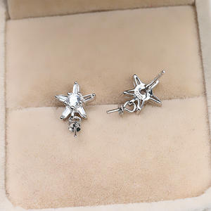 Juego de Anillo y Colgante de Plata S925 Wenchi sin Perforación con 10-12 Perlas, Accesorios DIY, Bandeja Vacía para Incrustaciones, Modelo 16197 - Product Image 4