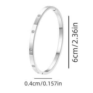 Gelang Bola Baja Anti Karat Perak Unisex Gaya Klasik dari Brand Fashion Desainer untuk Pernikahan/Pesta/Hadiah - Product Image 2