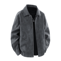 Veste en faux daim pour homme, style décontracté rétro, col bomber, 3 couleurs