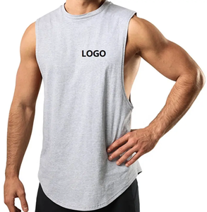 Taille US Gilet musculaire Logo personnalisé 65% coton respirant plaine Fitness course basket-ball hommes entraînement Gym débardeurs - Product Image 1