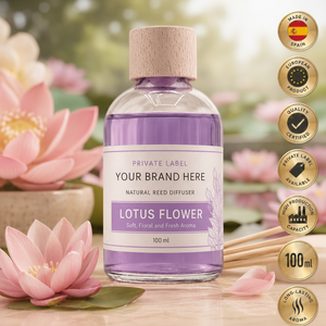 Diffusore di Aromi al Fiore di Loto 100ml con Etichetta Privata OEM |   Deodorante per Ambienti Mikado, Fragranza per la Casa |   Spagna UE - Product Image 3
