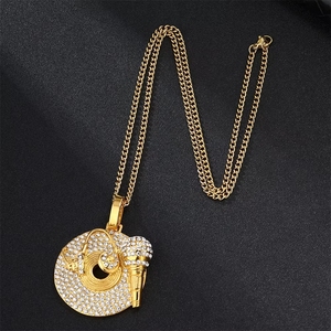 Collana con Ciondolo Musicale e Cantante in Ottone con Zirconi 3A, Gioielli <span class=keywords><strong>Hip</strong></span> <span class=keywords><strong>Hop</strong></span> per Uomo, Qualità Premium per Anniversari e Feste - Product Image 3
