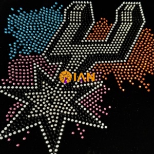 Nuevo parche termoadhesivo de diamantes de imitación de los San <span class=keywords><strong>Antonio</strong></span> Spurs para ropa, diseño de equipo de baloncesto con brillo. - Product Image 3