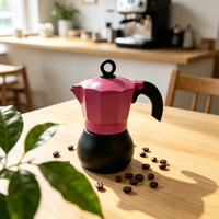 Cafetière Moka en aluminium au design moderne, à valve unique, capacité 50-450 ml, écologique, compatible tous types de cuisinières, ensemble café