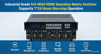 Processeur matriciel hybride Hardrock 4K60 à commutation transparente 9x9, routage, gestion EDID, contrôle flexible du réseau IP, Pro AV, métal