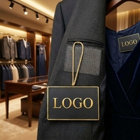 Étiquette personnalisée de luxe pour vêtements, écologique, avec cordon, durable, logo 3D en feuille d'or, attache en polyester pour chaussures