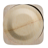 Apéritif compostable Assiettes jetables de 6 pouces pour fête (paquet de 50) Assiettes en feuille de palmier en bambou