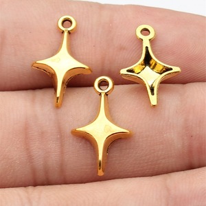 Pendentif étoile scintillante à quatre branches en alliage de zinc multicolore pour la fabrication de colliers, bracelets et bijoux DIY, fournitures en gros - Product Image 6